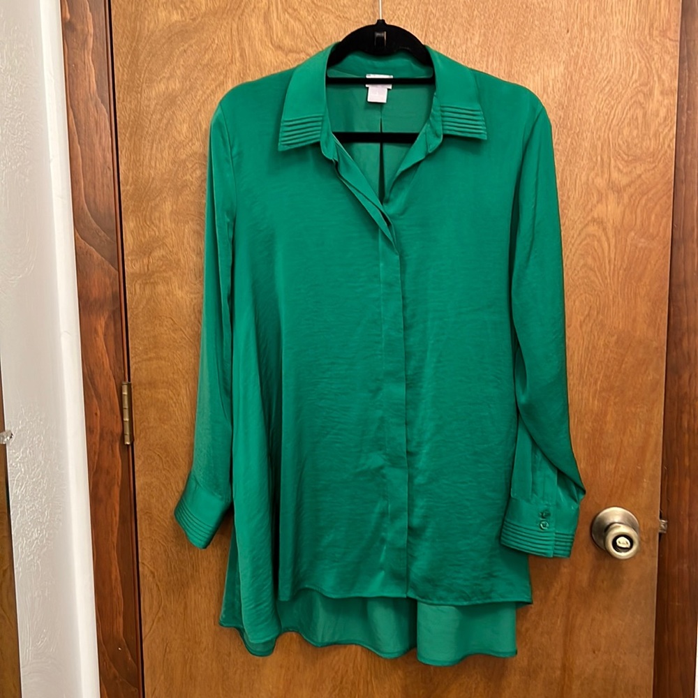 Chico’s silk green shirt size 2